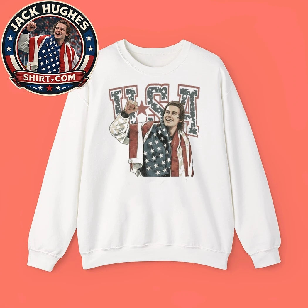 Jack Hughes Usa Gold Hockey 2026 Hoodie Shirt