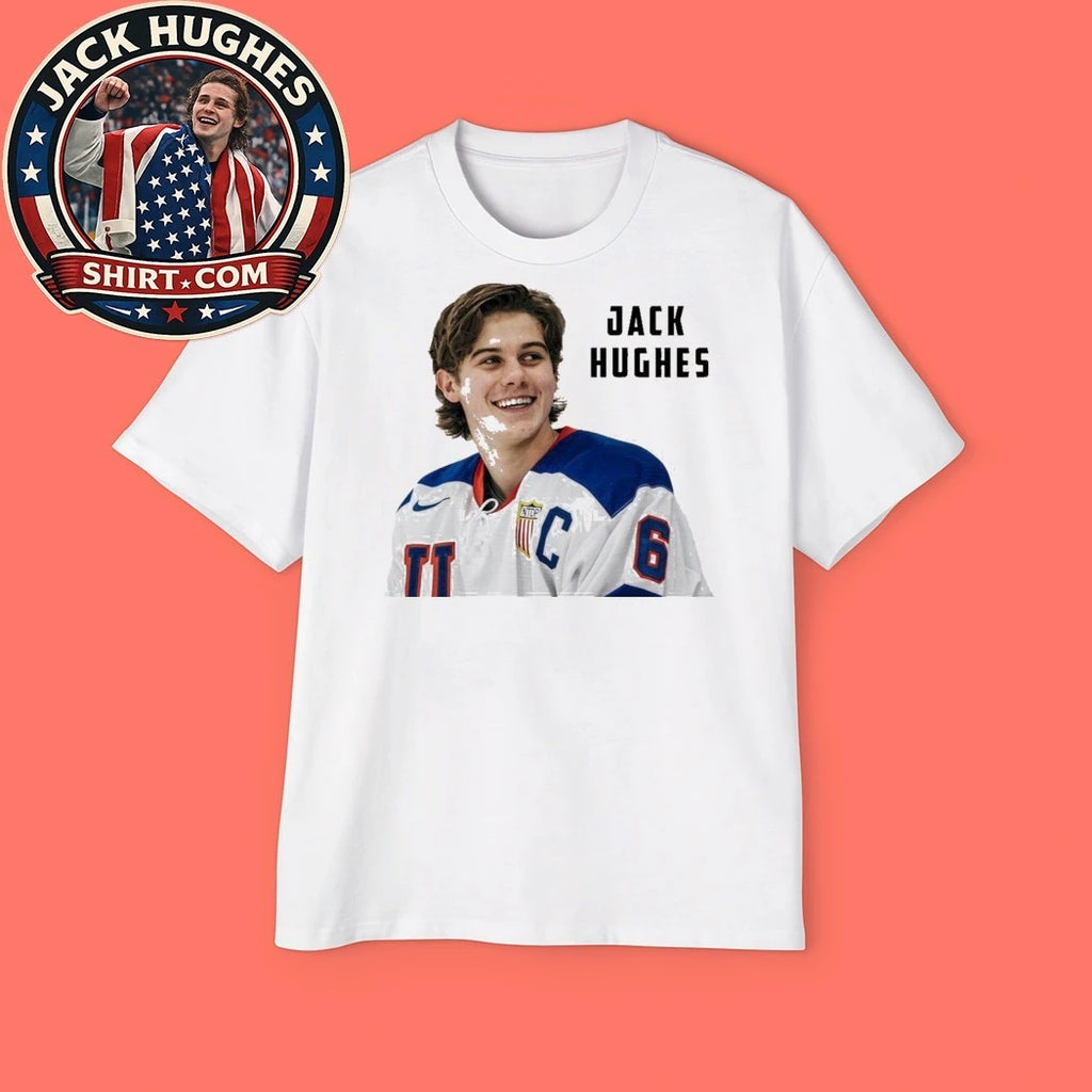 Jack Hughes Usa Gold Hockey Graphic T-Shirt