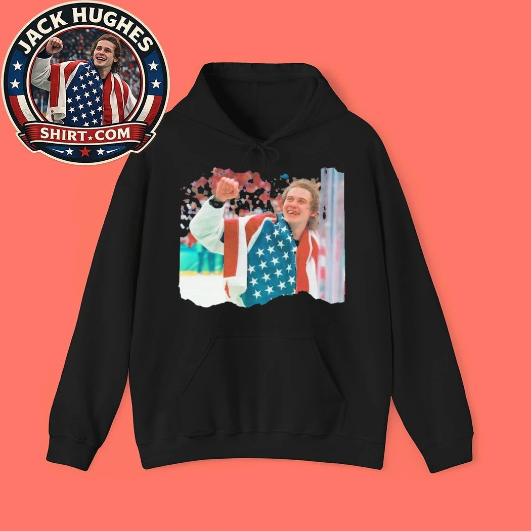 Jack Hughes Usa Gold Hockey Team USA Inspired Retro Tee Shirt