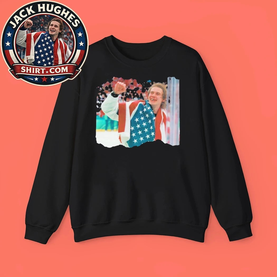 Jack Hughes Usa Gold Hockey Team USA Inspired Retro Tee Shirt