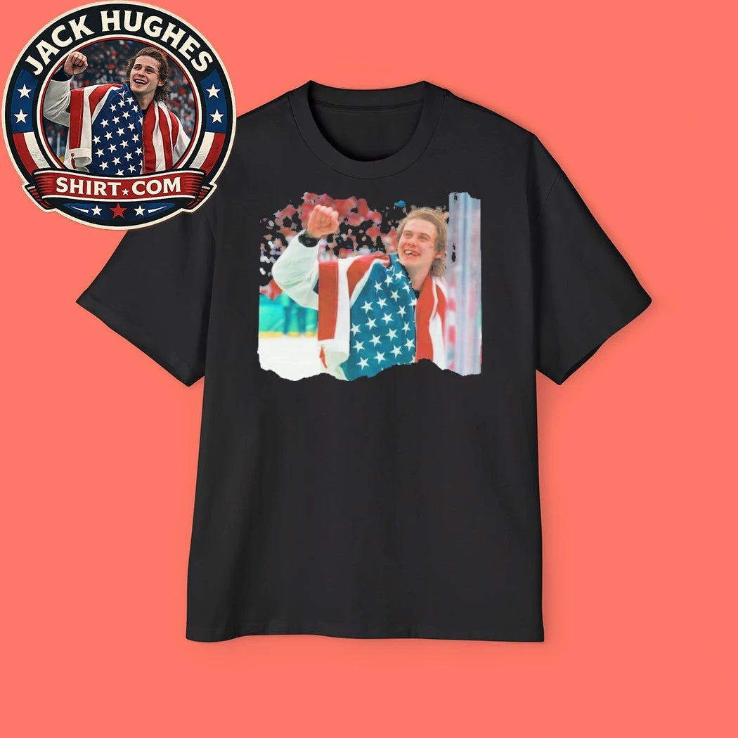 Jack Hughes Usa Gold Hockey Team USA Inspired Retro Tee Shirt