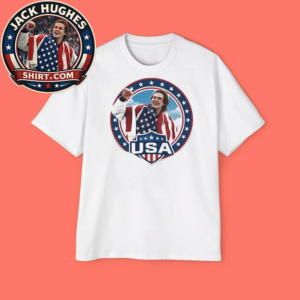 Jack Hughes Usa Hockey Fan Graphic T-Shirt
