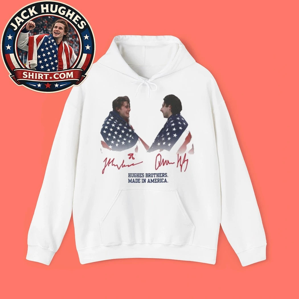 Jack Hughes and Quinn Hughes USA Hockey Goal 2026 Hockey Tee Shirt