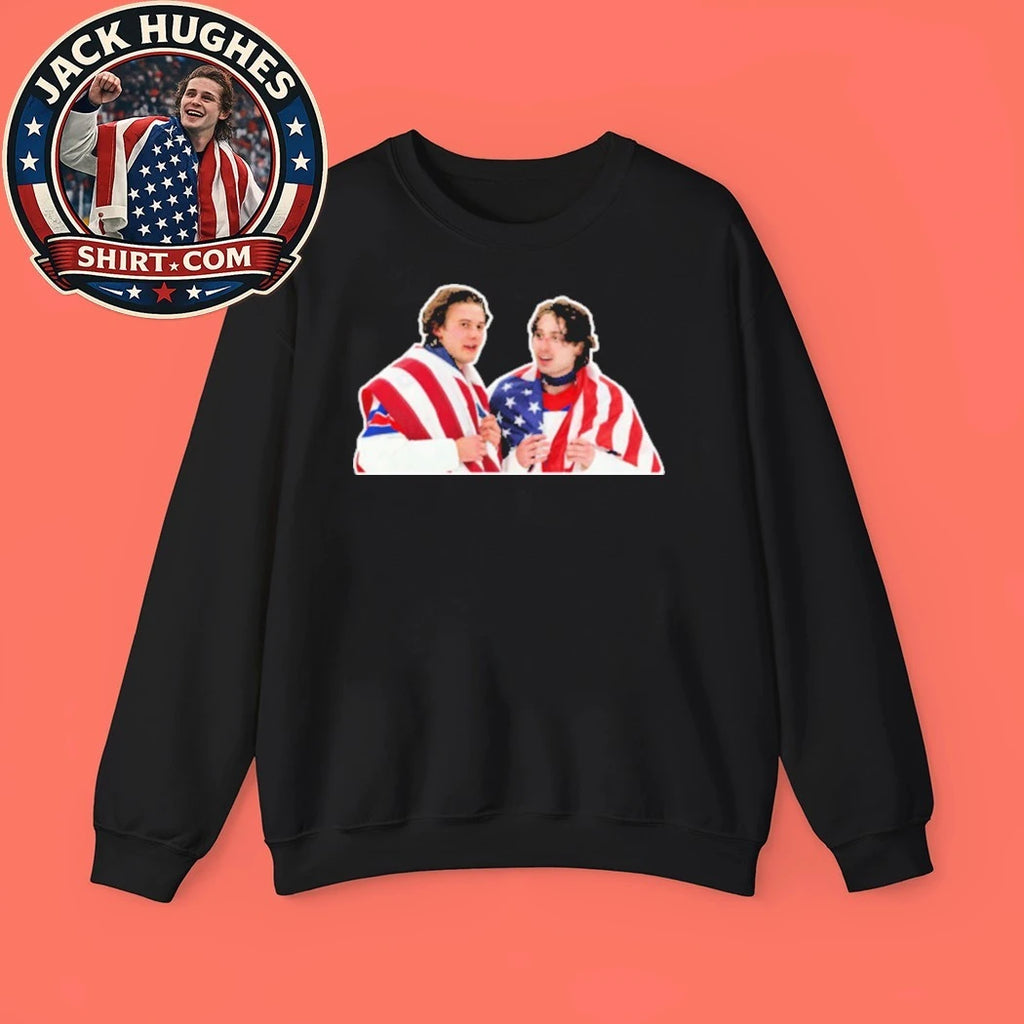 Jack and Quinn Hughes – Team USA Gold Medal T-Shirt