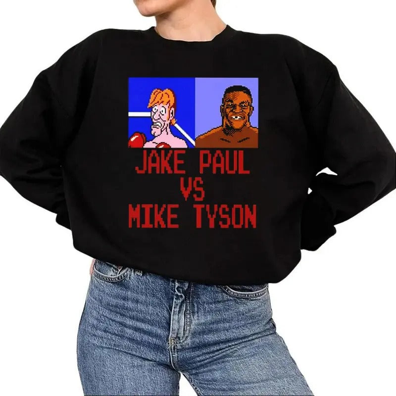Jake Paul Vs Mike Tyson Punch Out Game T-shirt Sweatshirt Hoodie Unisex Cotton Pullover | HypeCrazeTee.com