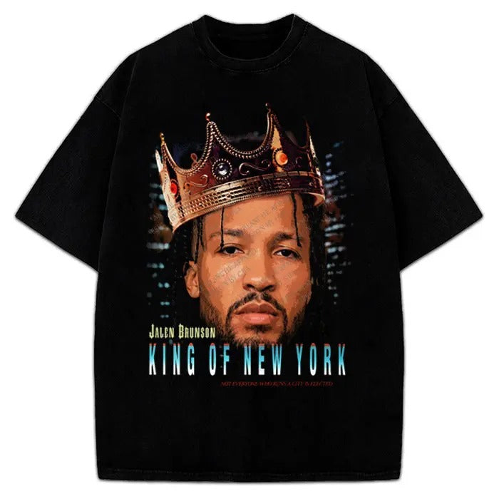 Jalen Brunson King Of New York Custom Graphic Knicks Playoff Basketball T-Shirt Crewneck Cotton Hoodie, Sweatshirt