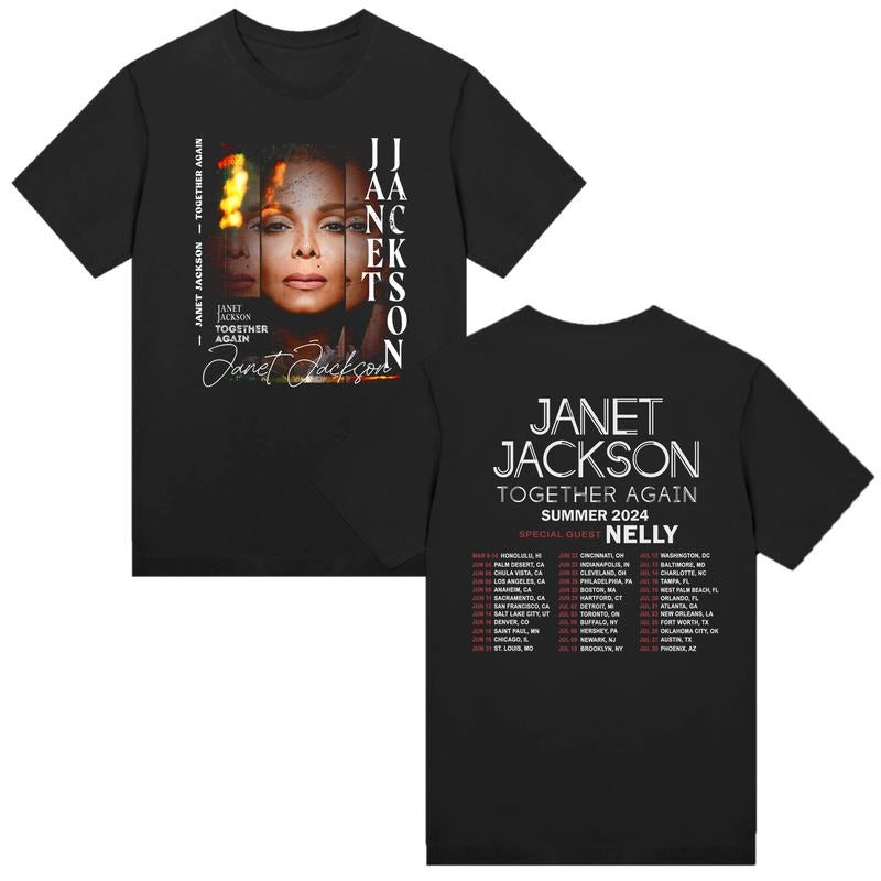 Janet Jackson Together Again 2024 Tour Shirt Janet Jackson Graphic T-Shirt Merch Unisex T-shirt for Men Women Fans...