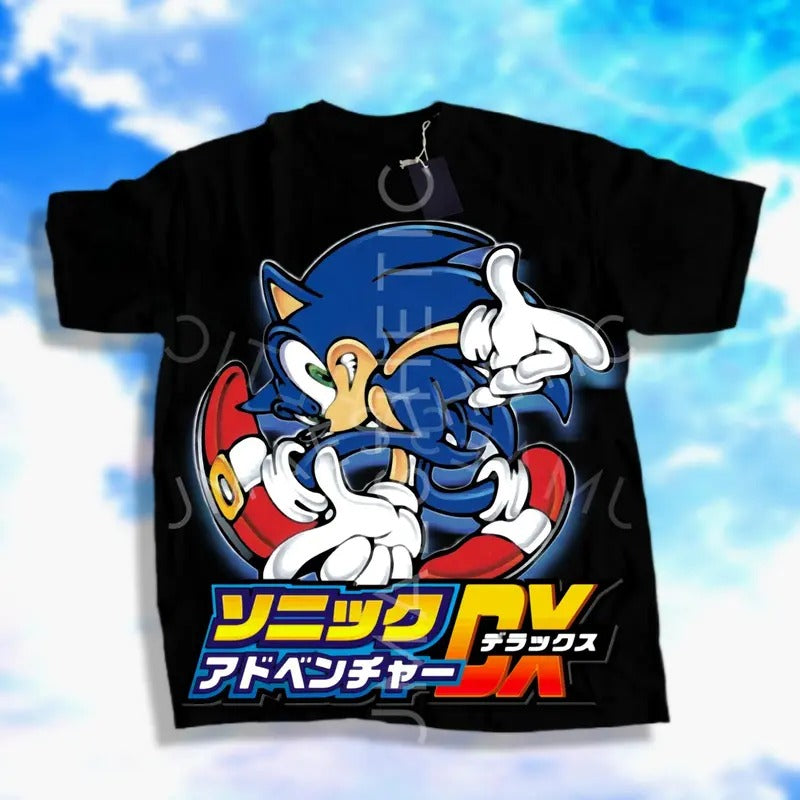 Japanese Blue Hedgehog heroes adventures shirt, Dreamcast Retro video game y2k streetwear shirt graphic tee unisex...