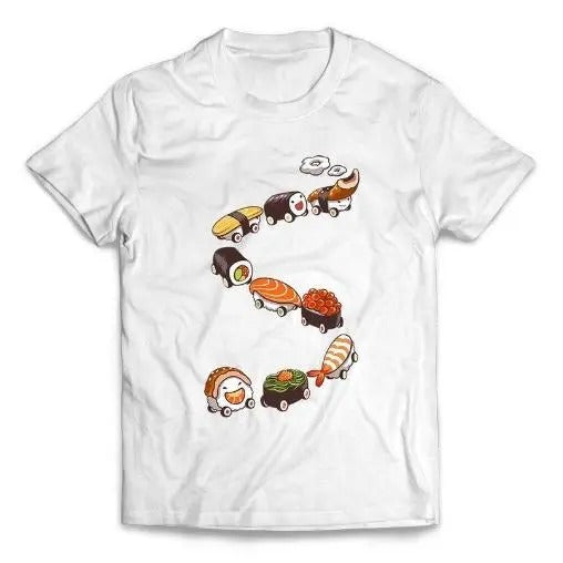 Japanese Nigiri Sushi Train - Short Sleeve Unisex, Men, Women, Youth T-Shirt Made in USA Hoodie, Sweatshirt