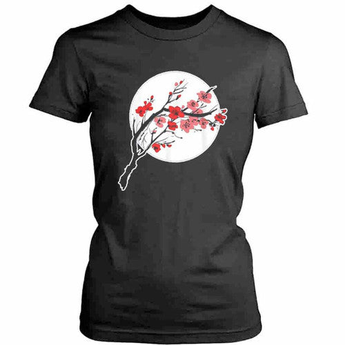 Japanese Cherry Blossoms Graphic Womens T-Shirt Tee