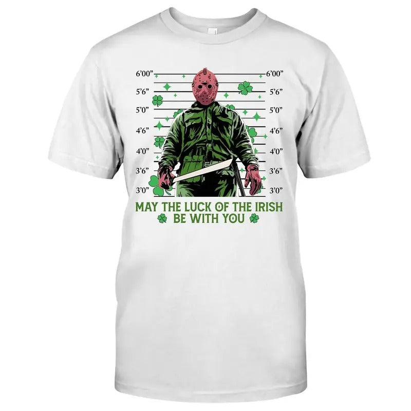 Jason Voor!hees St Patrick's Day May The Luck Of The Irish Be With You shirtt, Jason Voor!hees Horror Paddys Day Shirt...