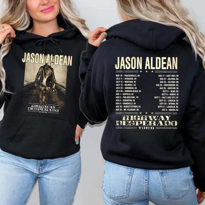 Jasonn Tour Aldeann 2024 2 Sides Country Music Shirt Western T-Shirts, Hoodie, Sweatshirt