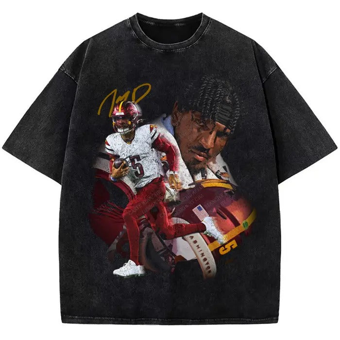 Jayden Daniels T-Shirt Washington Rookie Star Custom Graphic Football Tee Hoodie, Sweatshirt | HypeCrazeTee.com