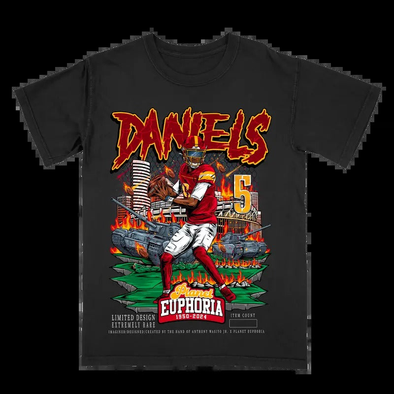 Jayden Daniels V2 Black Tee Gift For Fan - Men's Casual T-shirt - Menswear Hoodie, Sweatshirt | HypeCrazeTee.com
