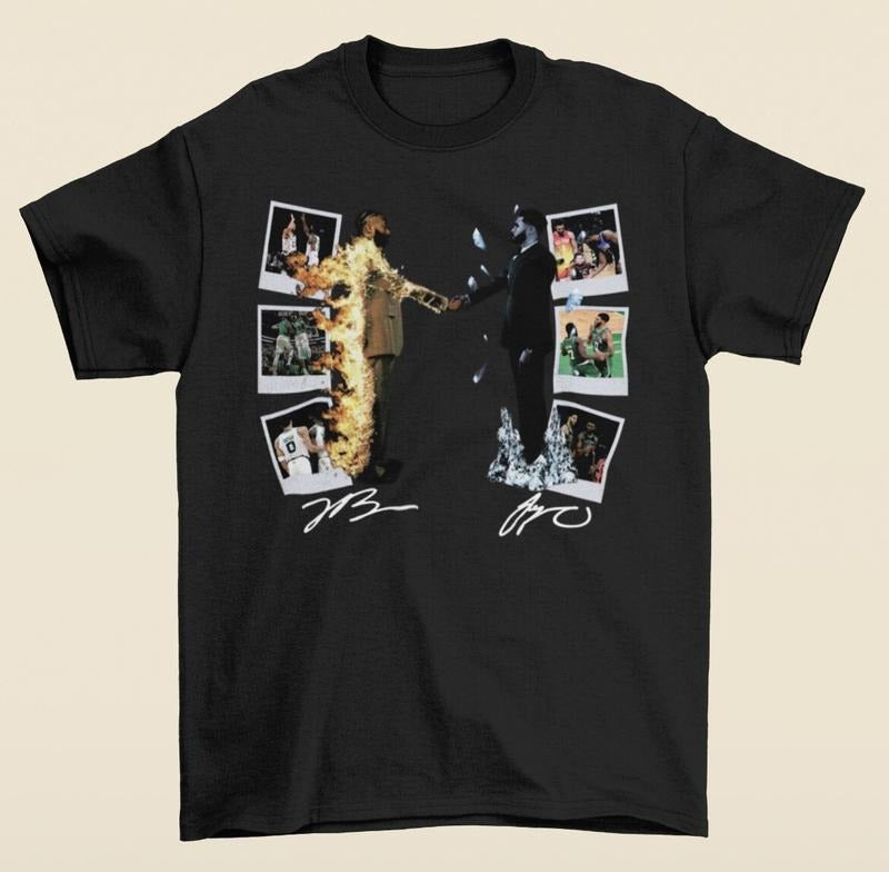 Jaylen Brown And Jayson Tatum Fire And Ice T-Shirt, 100% Cotton Unisex Shirt, Gift For Fan Hoodie, Sweatshirt