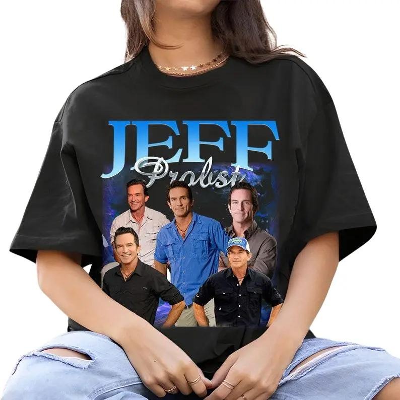 Jeff Probst Vintage Graphic 90s Tshirt, Presenter Homage Graphic T-shirt Unisex, Bootleg Retro 90's Fans Tee Hoodie,...