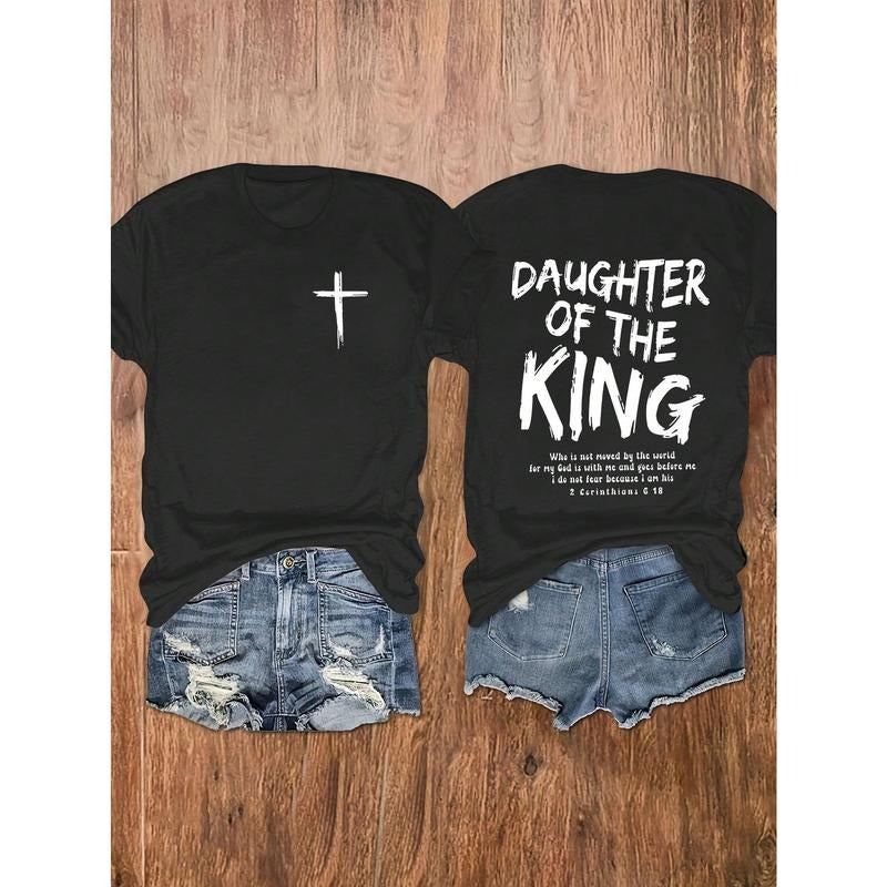Jesus Christ Design Women's Soft Casual Crew Neck Short Sleeve T-Shirt, Double-Sided Printing, Comfortable & Fashionable...