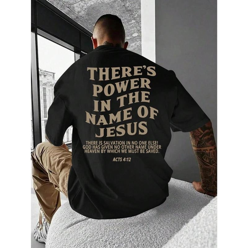Jesus Christ Printed Casual Short Sleeve T-Shirt For Men, Summer back side minimalist letters Hoodie, Sweatshirt
