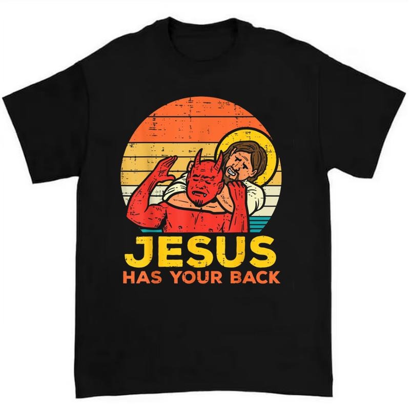 Jesus Has Your Back Jiu Jitsu Retro Christian T Shirt Fun and Inspirational Design Hoodie, Sweatshirt | HypeCrazeTee.com