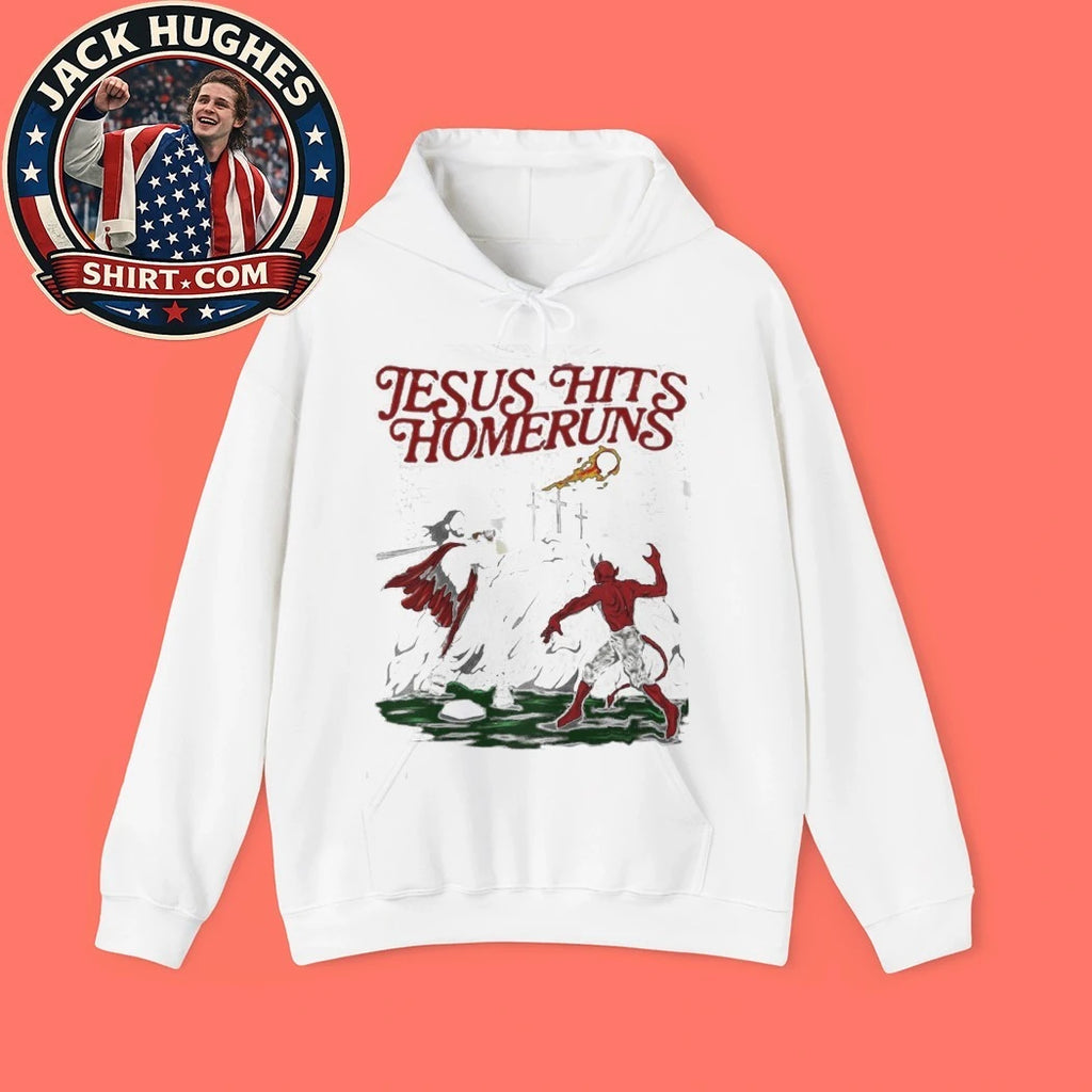 Jesus Hits Homeruns Vs Devil Biblical Baseball Shirt