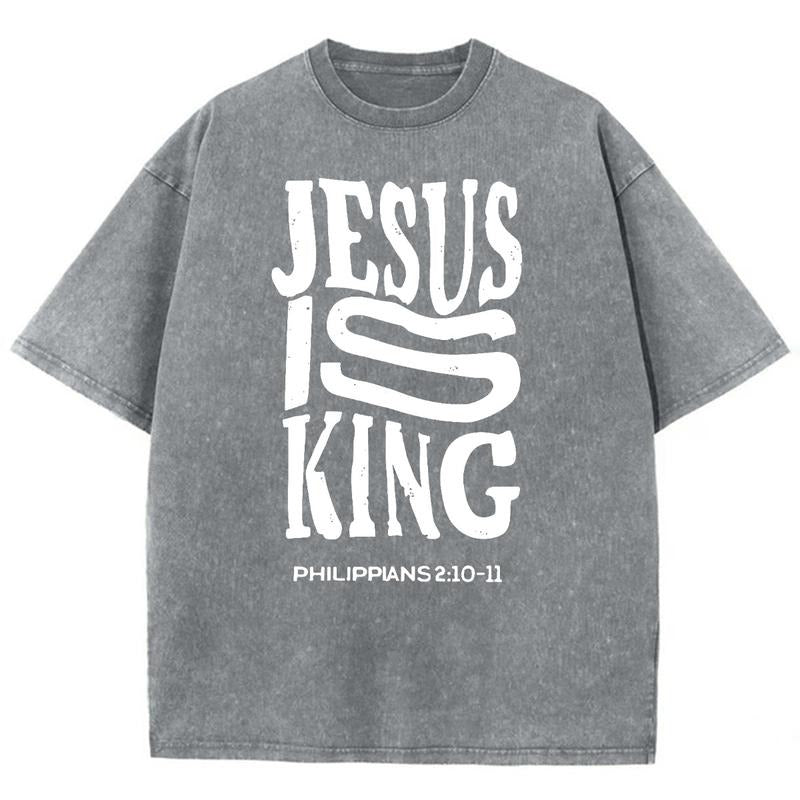 Jesus Is King Washed Christian Jesus Vintage 90s Cotton Top Mineral Color T-Shirts, Hoodie, Sweatshirt