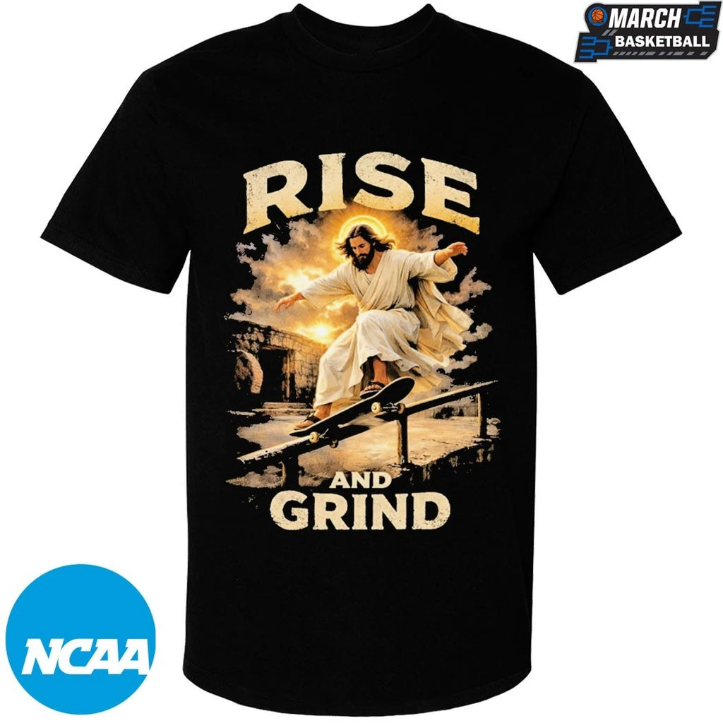 Jesus Rise And Grind Skateboard T-shirts