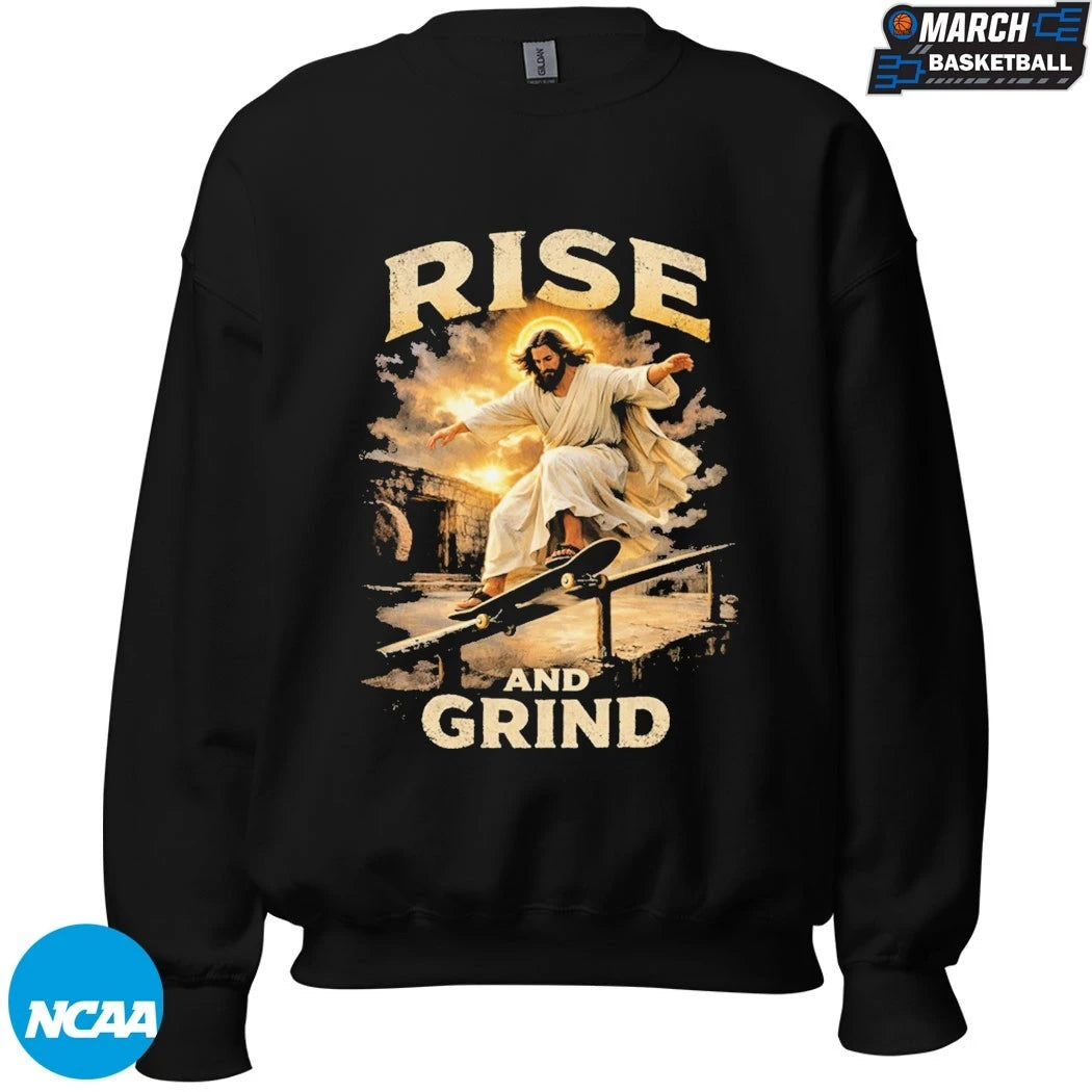 Jesus Rise And Grind Skateboard T-shirts