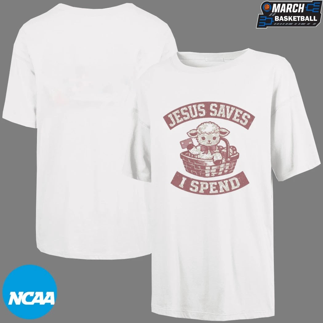 Jesus Saves I Spend Lamb T-shirts