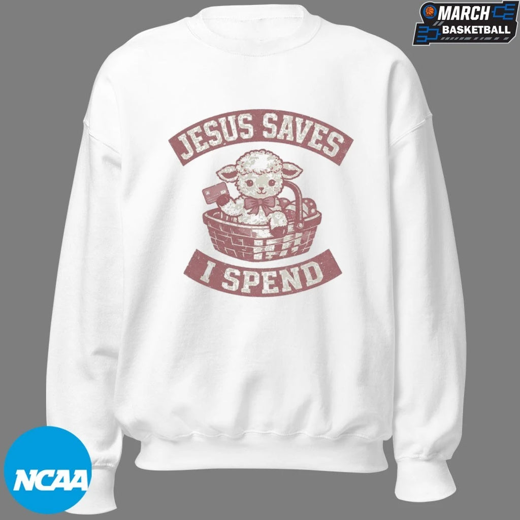 Jesus Saves I Spend Lamb T-shirts