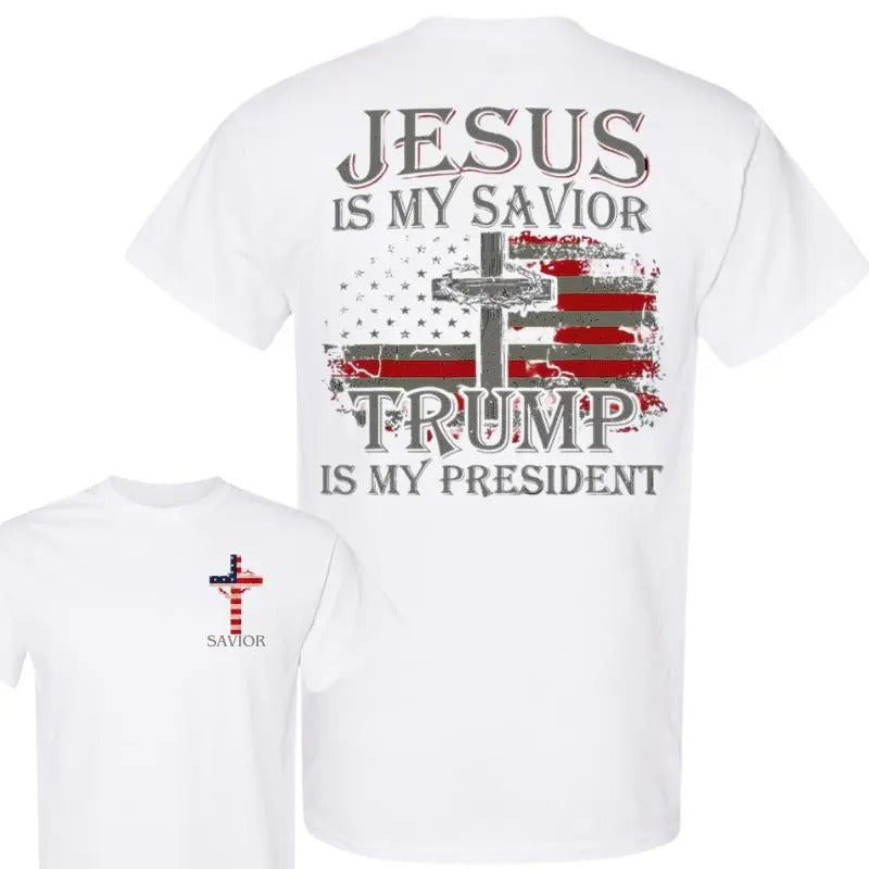 Jesus is My Savior Trump is My President T-shirt, Trump 2024 Shirt, Jesus Save America, Christian Shirt, Cross, Shirt For...