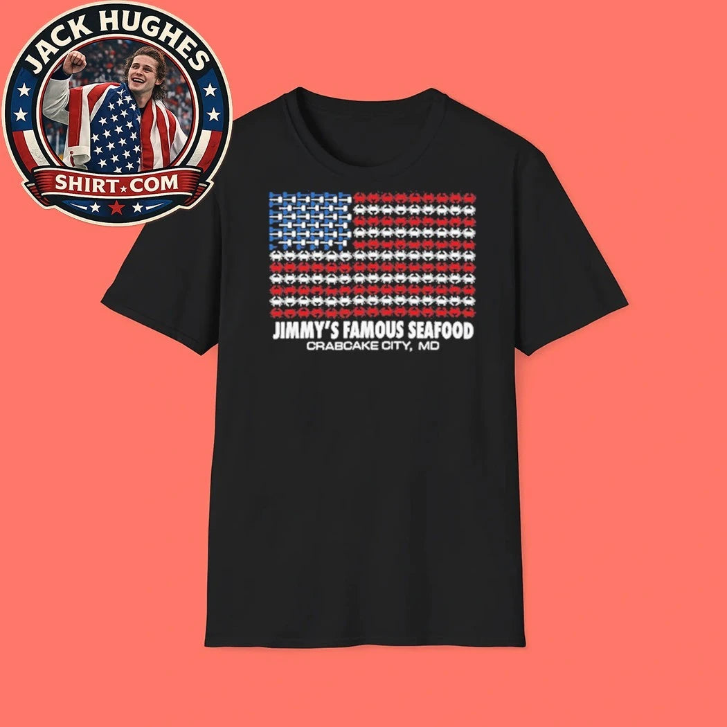 Jimmy’s Famous Seafood Crab Flag Baltimore Blue Crab Patriotic 2026 Shirt