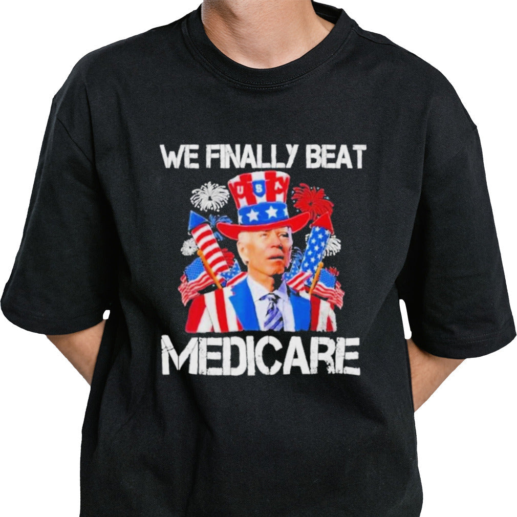 Joe Biden We Finally Beat Medicare Funny Anti Biden Vintage T-Shirt