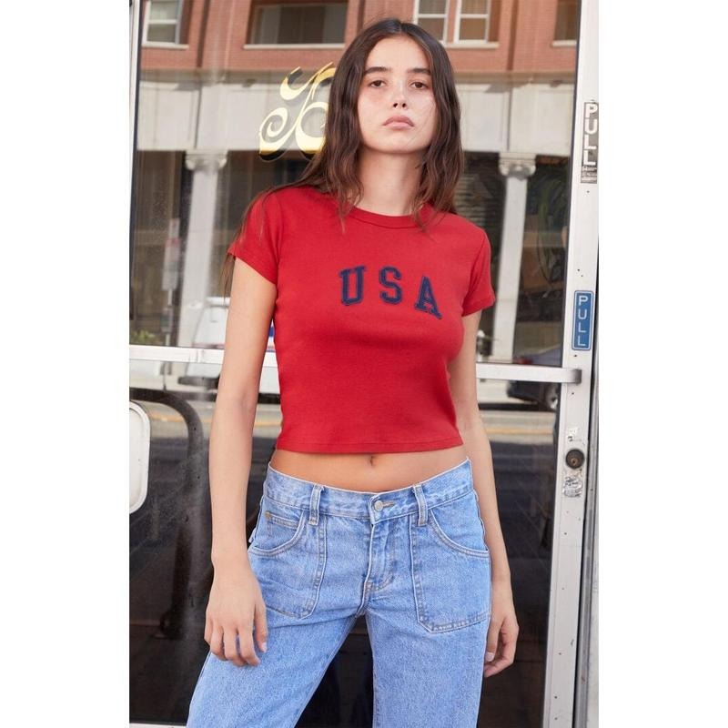 John Galt Women's Ashlyn USA T-Shirt - Multicolor Hoodie, Sweatshirt | HypeCrazeTee.com