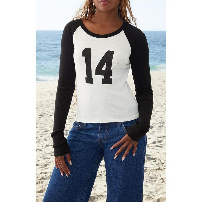 John Galt Women's Bella 14 Raglan Long Sleeve T-Shirt - Multicolor Hoodie, Sweatshirt | HypeCrazeTee.com