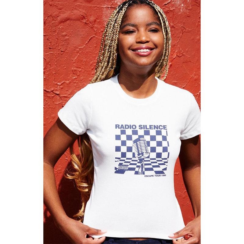 John Galt Women's Emma Radio Silence T-Shirt - Multicolor Hoodie, Sweatshirt | HypeCrazeTee.com