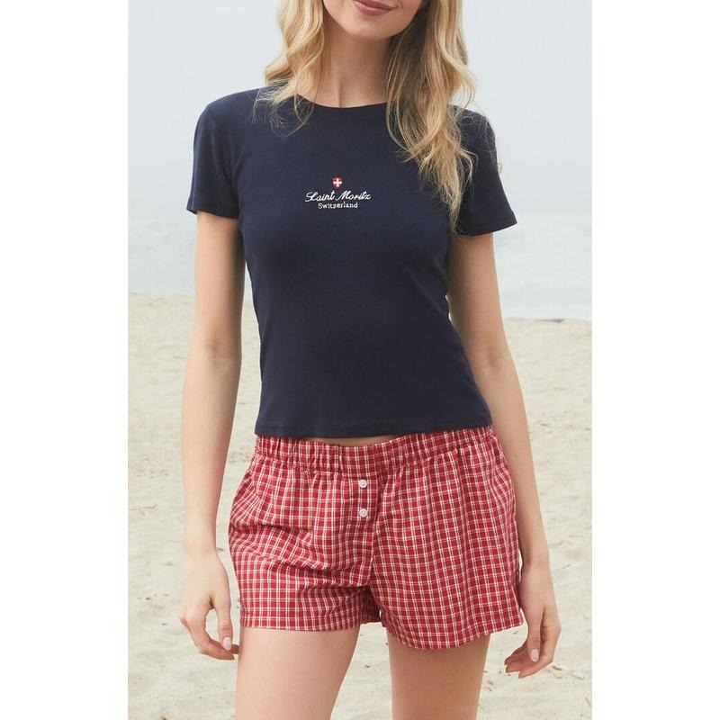 John Galt Women's Emma Saint Moritz Embroidered T-Shirt - Multicolor Hoodie, Sweatshirt | HypeCrazeTee.com