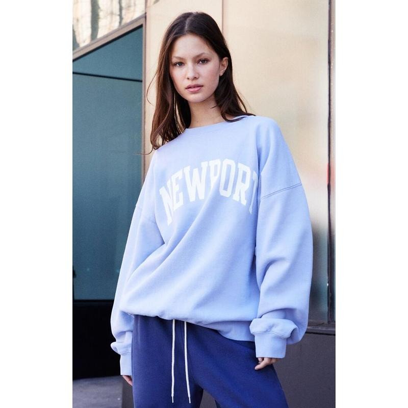John Galt Women's Light Blue Erica Newport Crew Neck Sweatshirt T-Shirts, Hoodie | HypeCrazeTee.com
