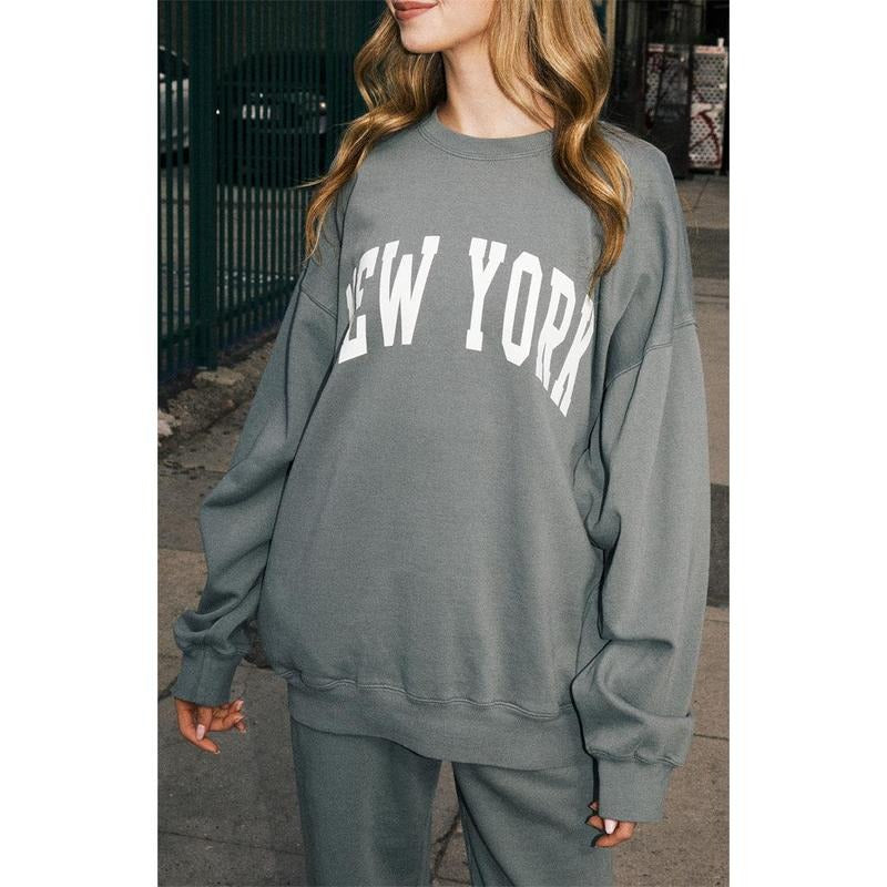 John Galt Women's New York Crew Neck Sweatshirt T-Shirts, Hoodie | HypeCrazeTee.com