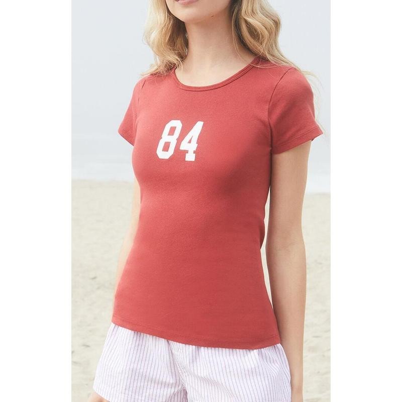 John Galt Women's Red Hailie 84 T-Shirt - Multicolor Hoodie, Sweatshirt | HypeCrazeTee.com