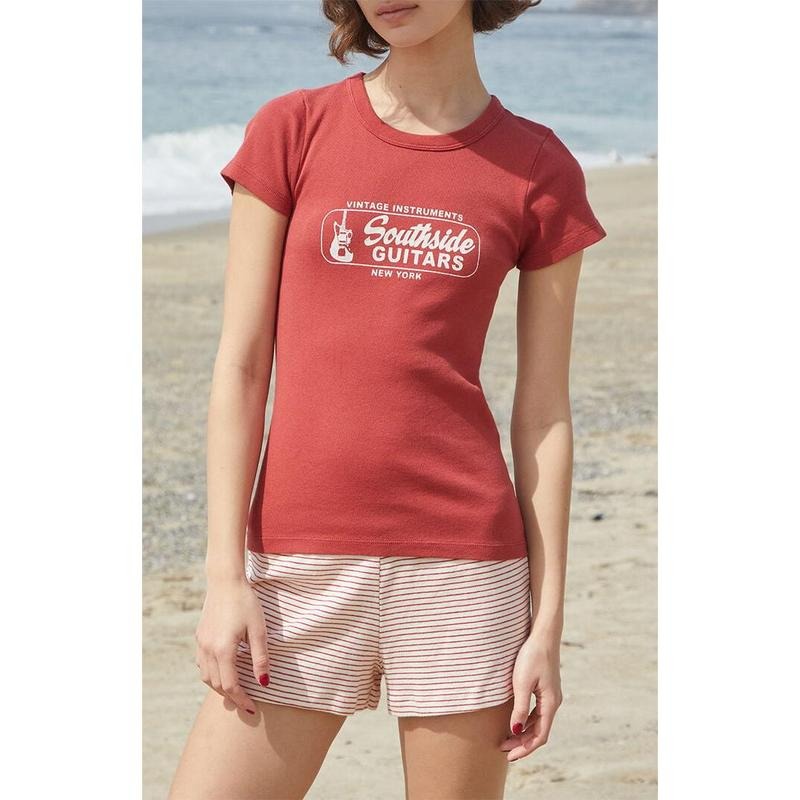 John Galt Women's Red Southside Guitars T-Shirt - Multicolor Hoodie, Sweatshirt | HypeCrazeTee.com