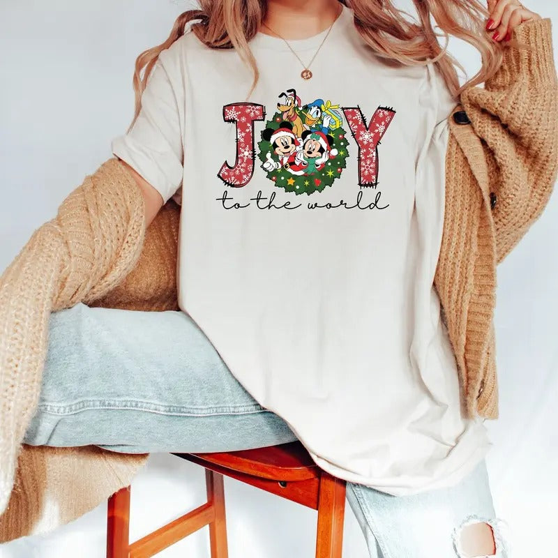 Joy To the World Tshirt Sweatshirt, Christmas Shirt, Christmas Joy Shirt Hoodie | HypeCrazeTee.com