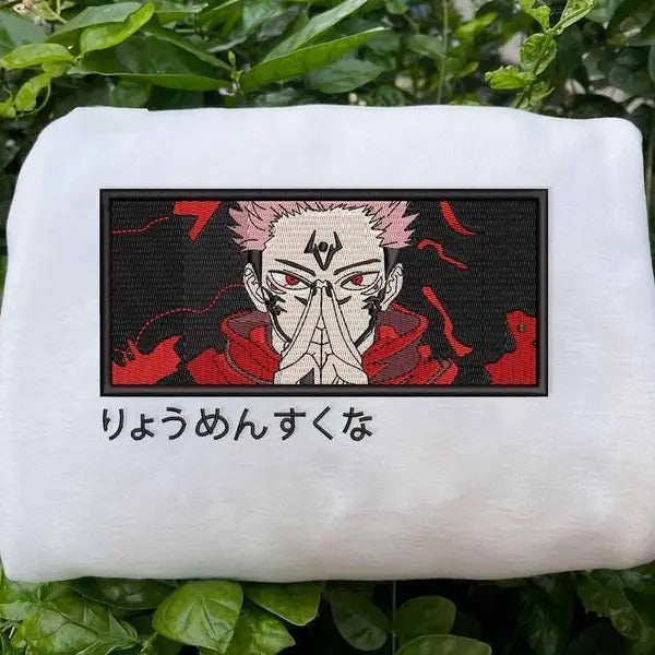 Jujutsu Kaisen Embroidered Sweatshirt, Embroidered Anime Shirt, Anime T-Shirt, Embroidered Shirt, Embroidered Hoodie,...
