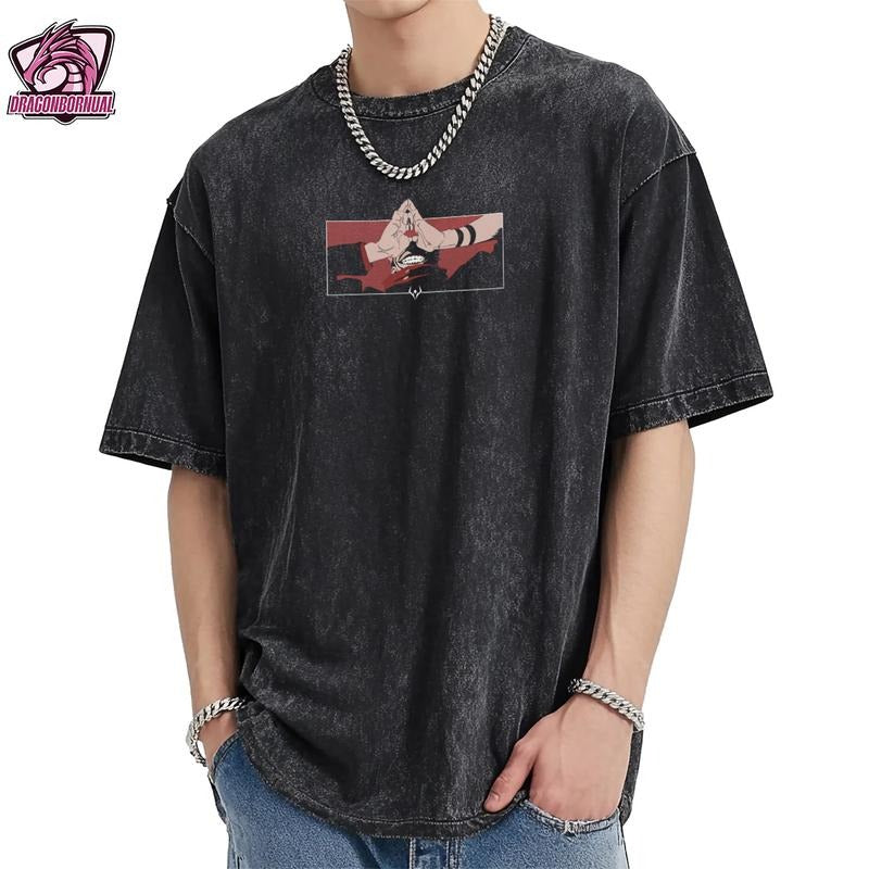 Jujutsu Kaisen Itadori Yuji Hand Sign Sweatshirt & Washed Cotton T-Shirt