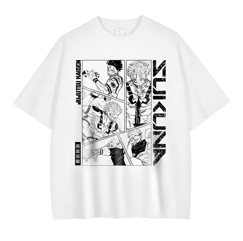 Jujutsu Kaisen Oversized T-Shirt - Sukuna Anime Graphic Tee - Japanese Streetwear Shirt