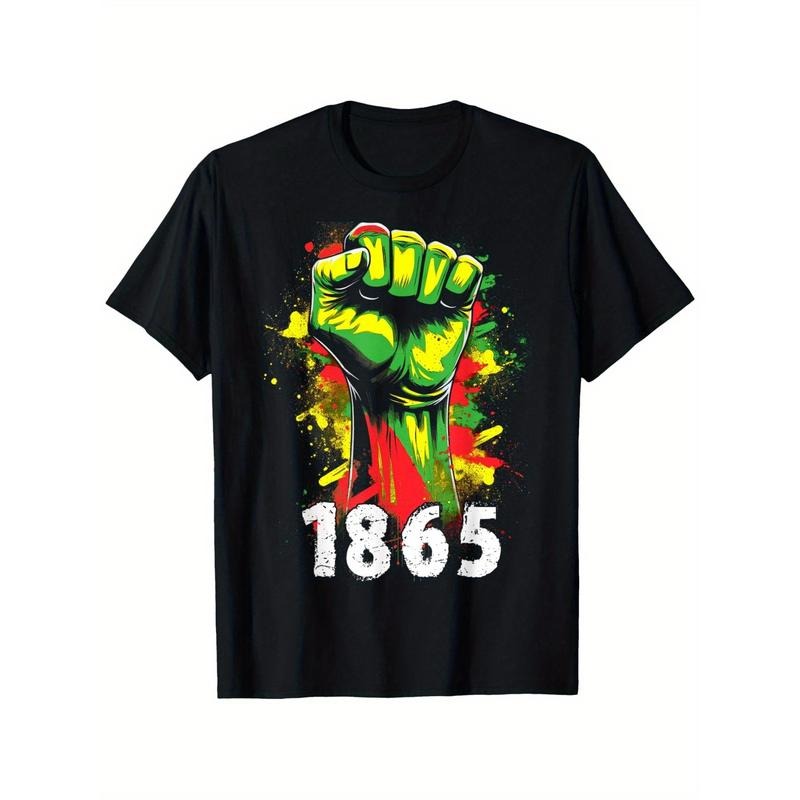 Juneteenth 1865 Black History African American Freedom T-Shirt Men'S Humorous Graphic Print History T-Shirt - 180g Fabric...