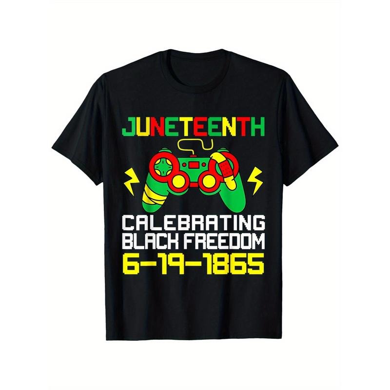 Juneteenth African Freedom 1865 Gaming Graphic T-Shirt for Men