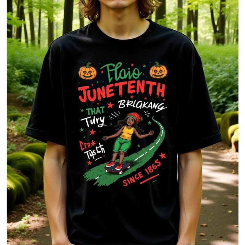 Juneteenth Freedom Since 1865 Graphic T-Shirt - 100% Cotton 180gCrew Neck Short Sleeve, Regular Fit Casual Tee for Men ,...