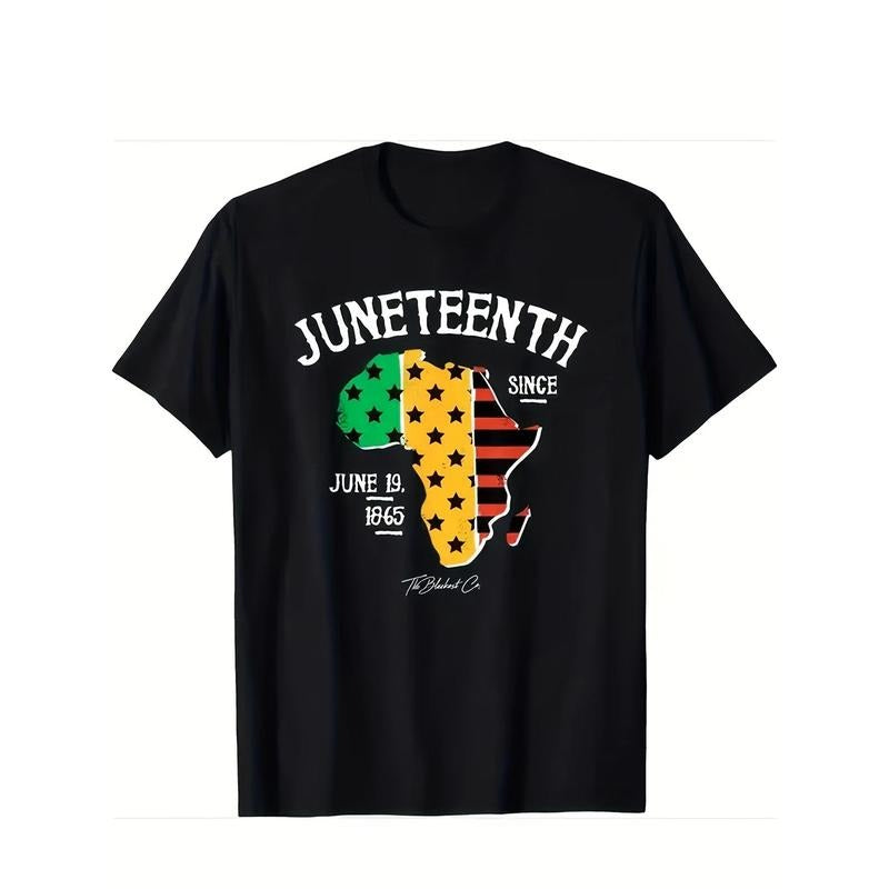 Juneteenth Since 1865 African American T-Shirt Cotton Fun Design  Men Summer 2025 Comfortable Cotton Men's Round Neck...