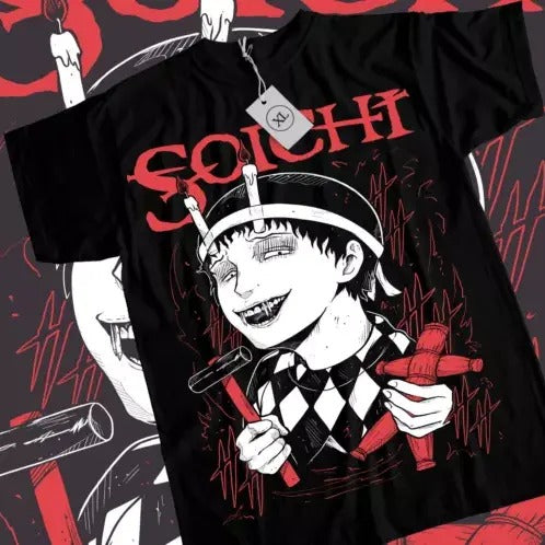 Junji Ito Souichi T-Shirt Horror Japan Guro Anime Manga Black Shirt Tee All Size Hoodie, Sweatshirt | HypeCrazeTee.com