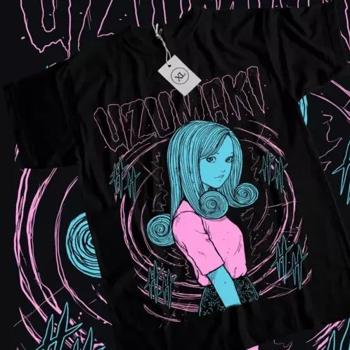 Junji Ito Uzumaki T-Shirt Horror Japan Guro Anime Funny Black Shirt Tee All Size Hoodie, Sweatshirt | HypeCrazeTee.com